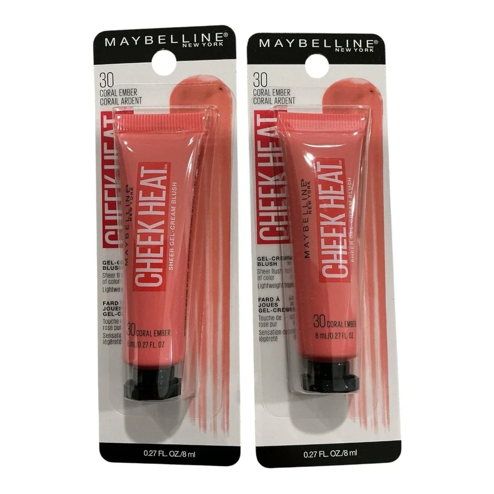 Maybelline Cheek Heat Gel-Cream Blush Coral Ember 30 2 Pack